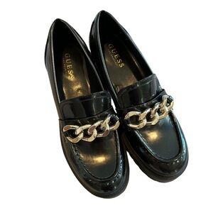 Guess chunky black loafers in size 9 like new condition.